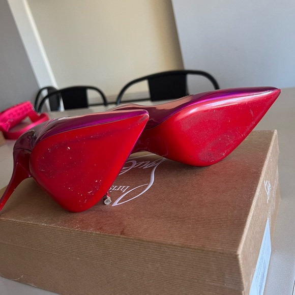 Christian Louboutin Hot Chick 100mm Patent in Fuxia Pink size 39 - Picture 10 of 12